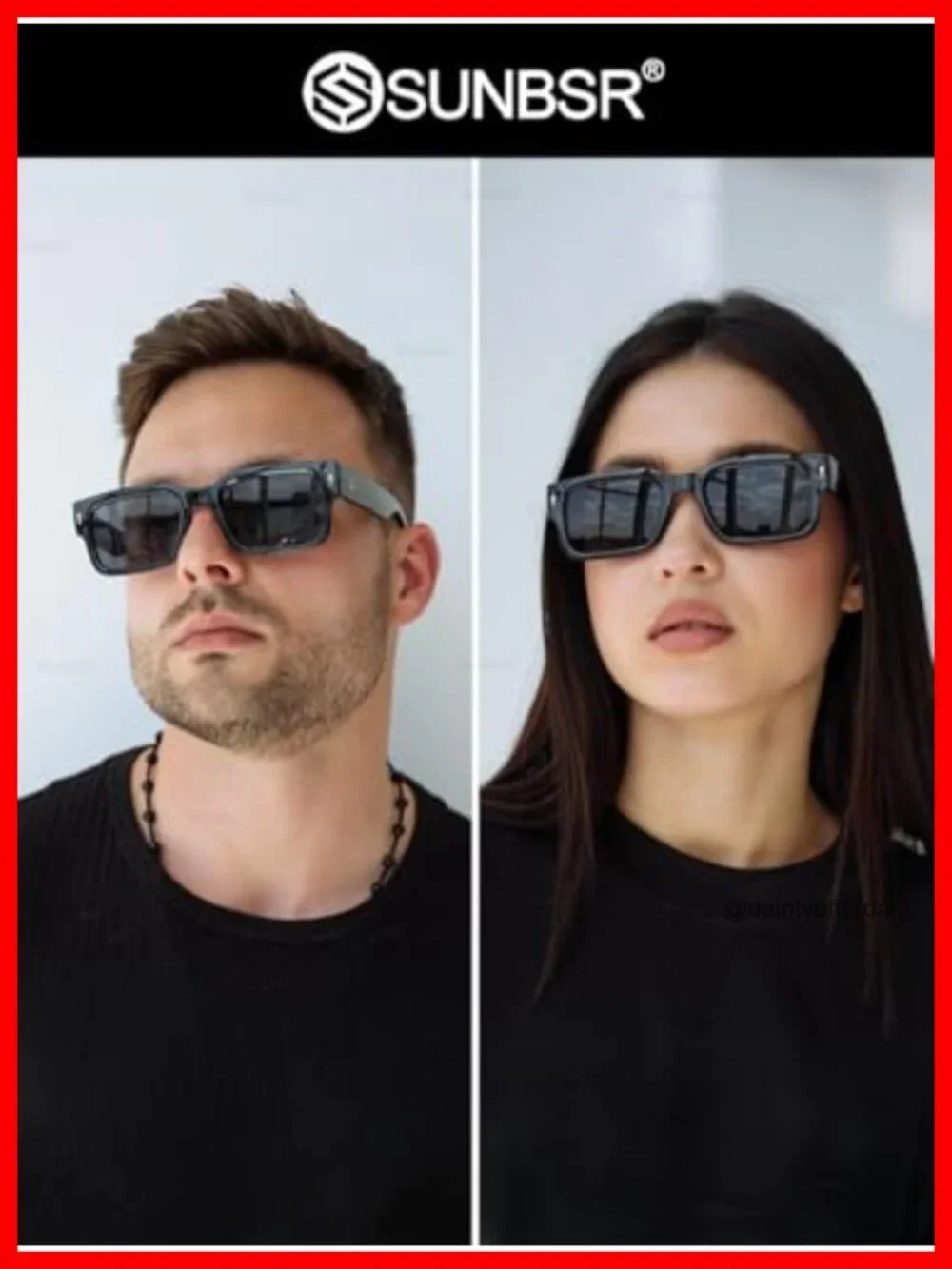 Classic Square Sunglasses Thick Frame Rectangle Chunky Shades UV400